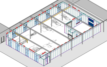 Rompa cleanroom 3d view walls